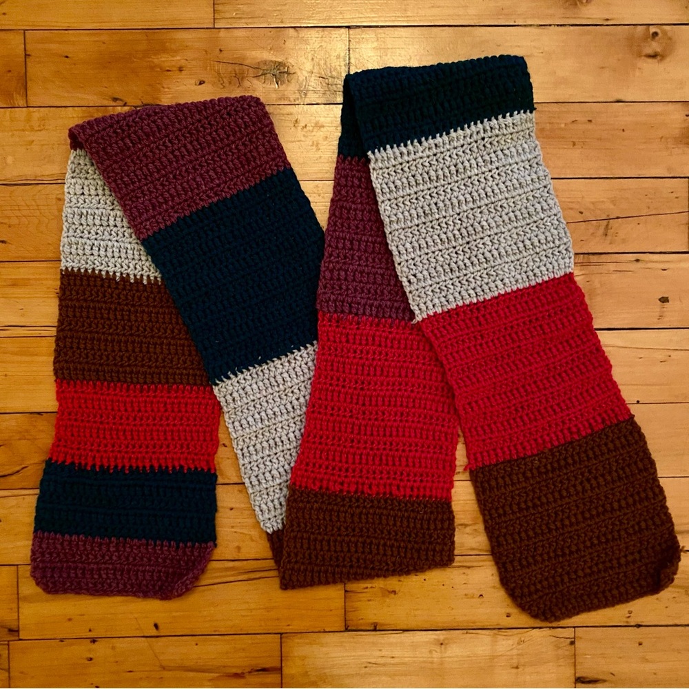 🎄One of One Patchwork Cozy Christmas Scarf - Extra Long - Hand Made Crochet